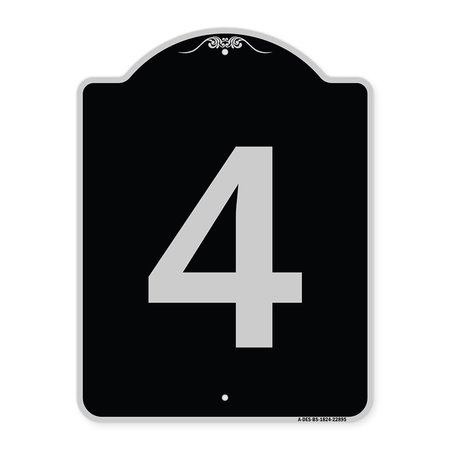 Sign With Number 4 Heavy-Gauge Aluminum Architectural Sign, 24 X 18, BS-1824-22895